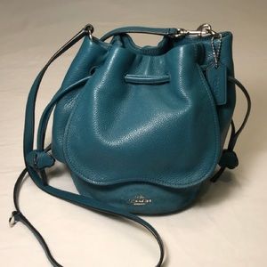 Coach Teal Suede/Leather Petal Bag